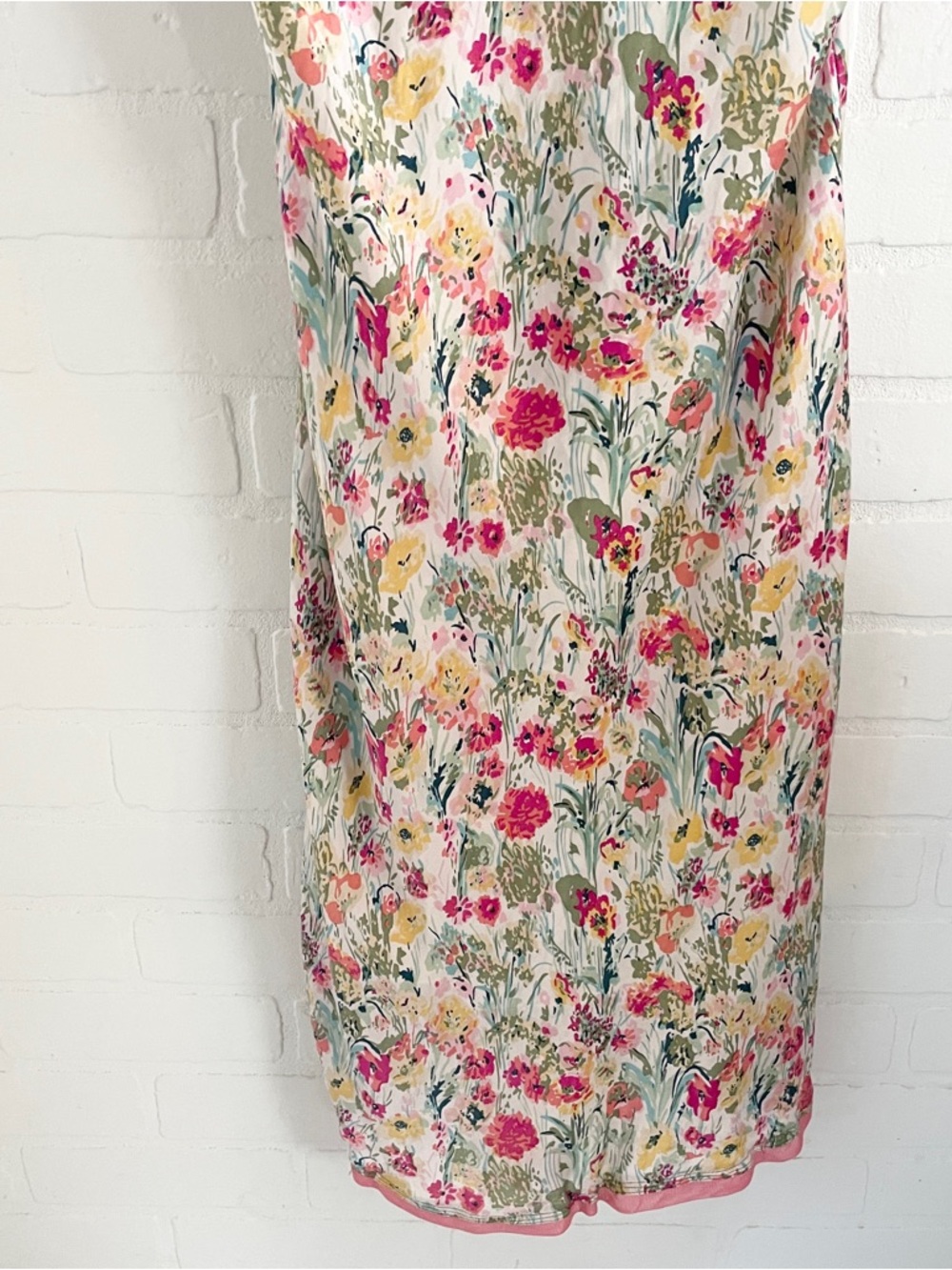 Y2K Silk Babydoll Midi Dress Beaded Empire Waist Romantic Sz L - Picture 14 of 15